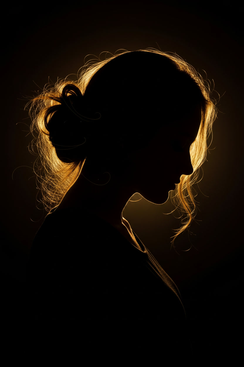 Delyana – Gründerin von AstroMeditation, Silhouette mit goldenem Licht